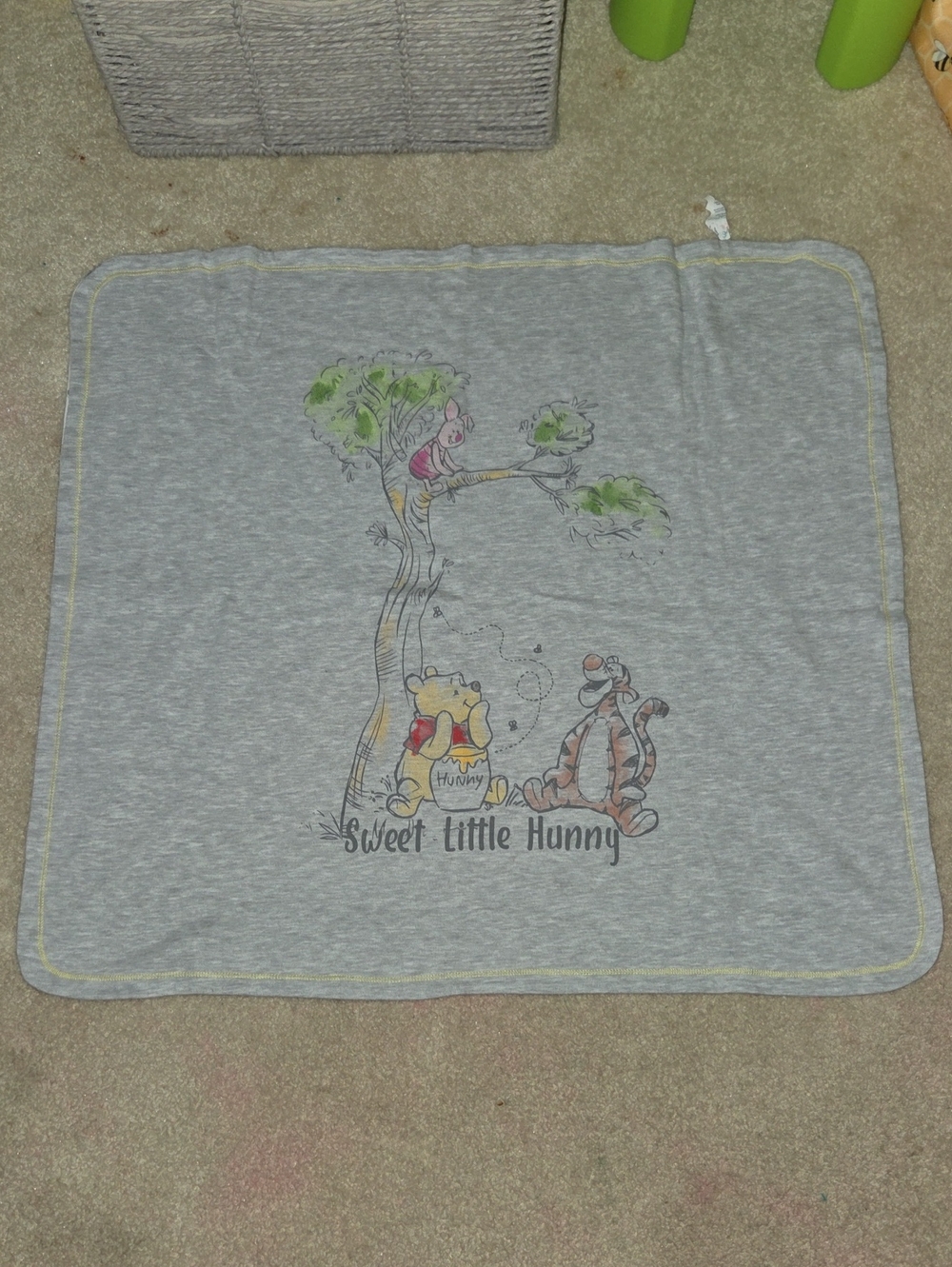 Disney Grey Baby Blanket with Yellow and Green Accents
